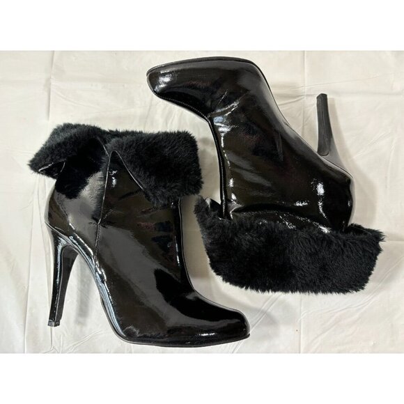 Colin Stuart For Victoria's Secret  Booties High Heels Suede Fur Buckle Size 9 B - Picture 7 of 13